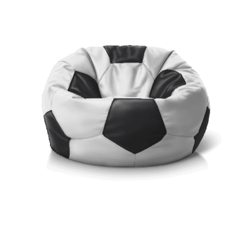 Крісло м''яч White + Black': пуф-мішок для сучасного інтер’єру, практичне рішення для дому.